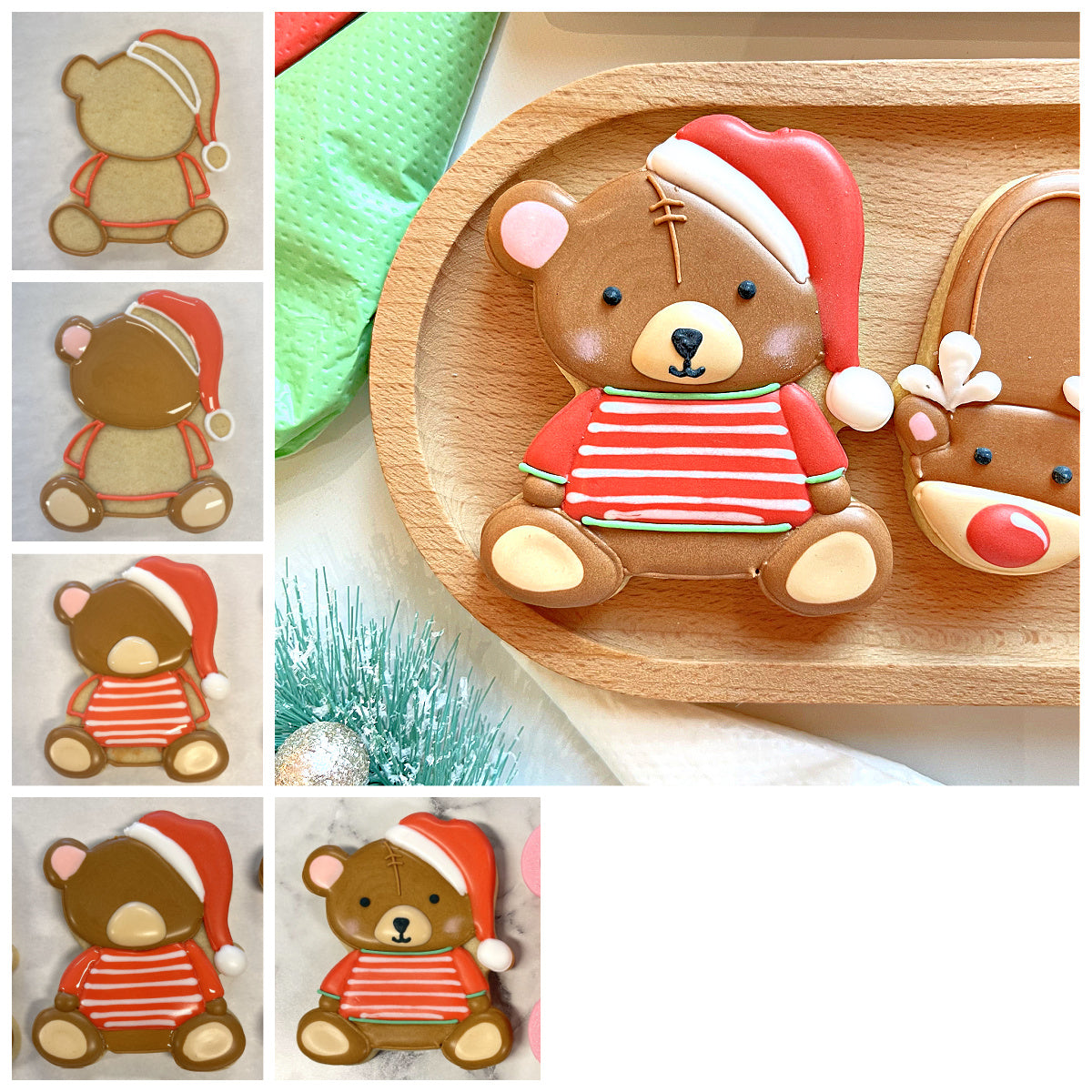 Teddy Bear with Santa Hat Cookie Cutter – The Flour Box