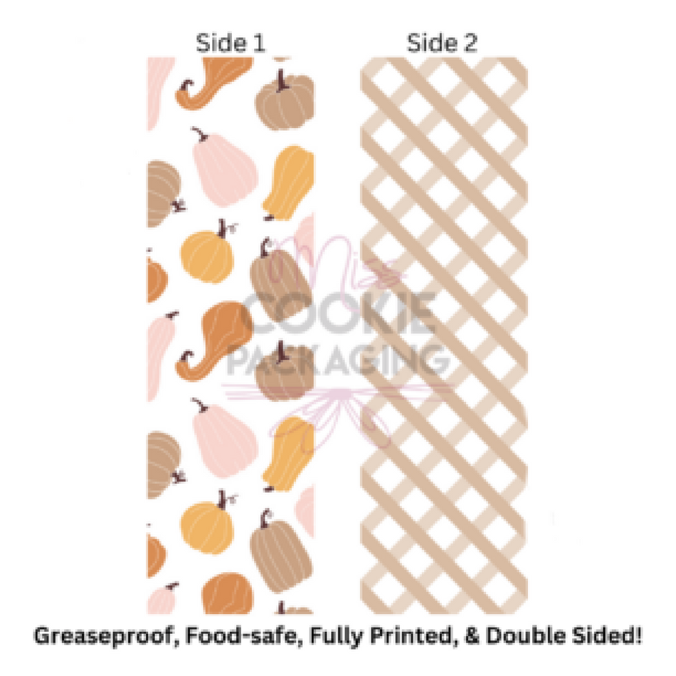 Thanksgiving Pumpkins Cookie BAG Backer Card - 2.625