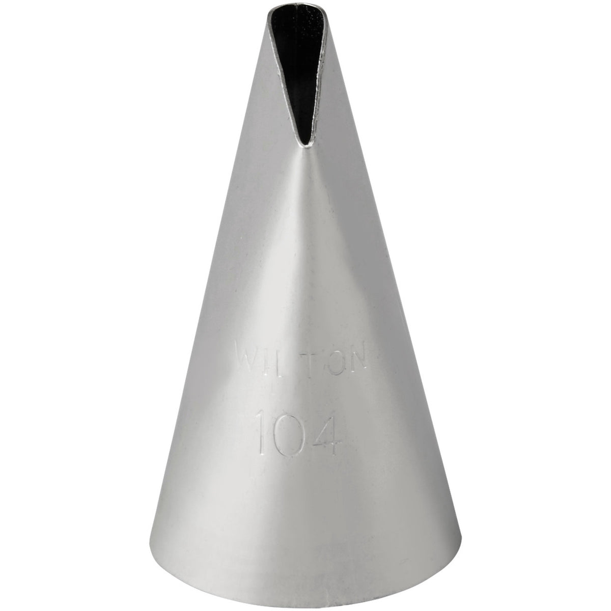 Silver metal piping tip wilton tip 104 petal for cake decorating and icing designs