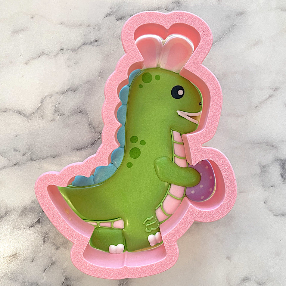 T-Rex with Bunny Ears Cookie Cutter