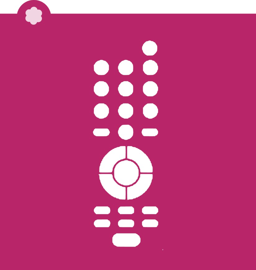 White remote control stencil cookie cutter from fathers day 2025 set on magenta background for baking gifts
