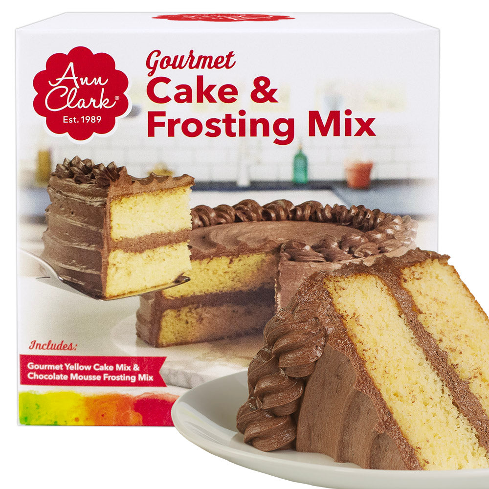 Yellow Cake Mix with Chocolate Buttercream Frosting from Ann Clark