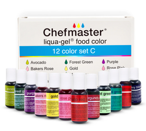 12 Color Kit SET C Chefmaster .70oz LIQUA-GEL