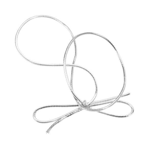 14 inch metallic silver stretch loops pack featuring silver snake chain necklace with sleek metallic finish and interlocking links