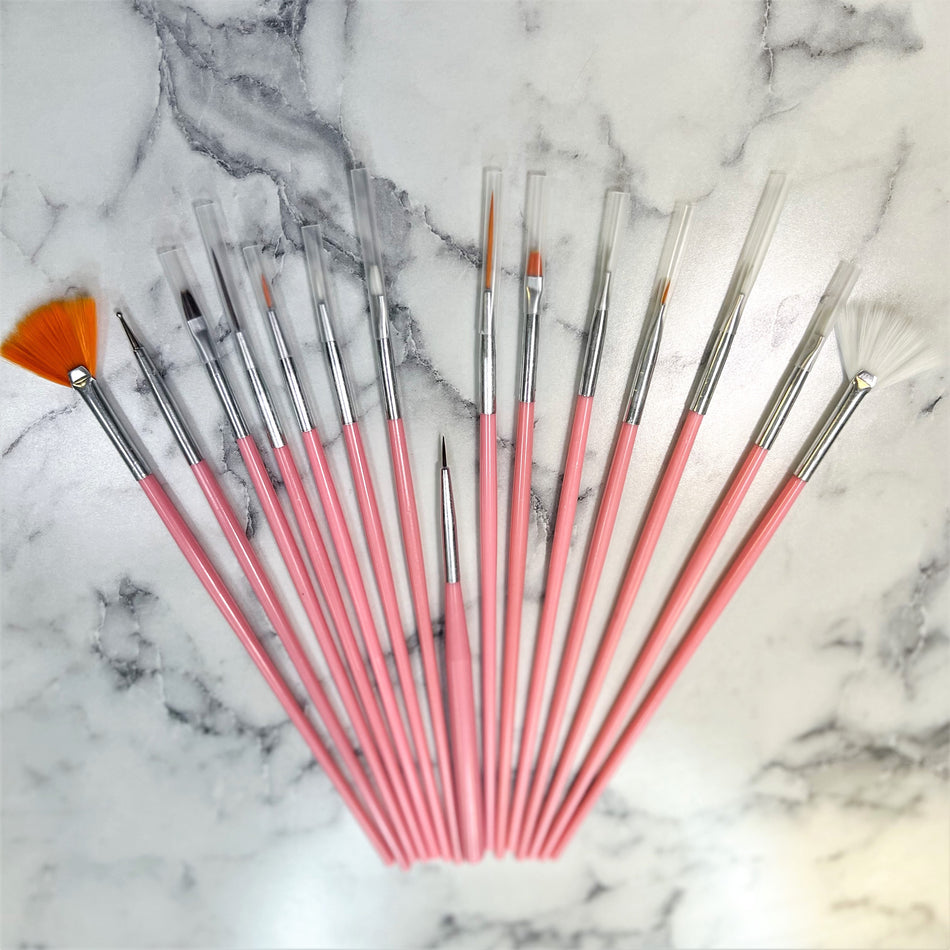 15 pc Pink Brush Set
