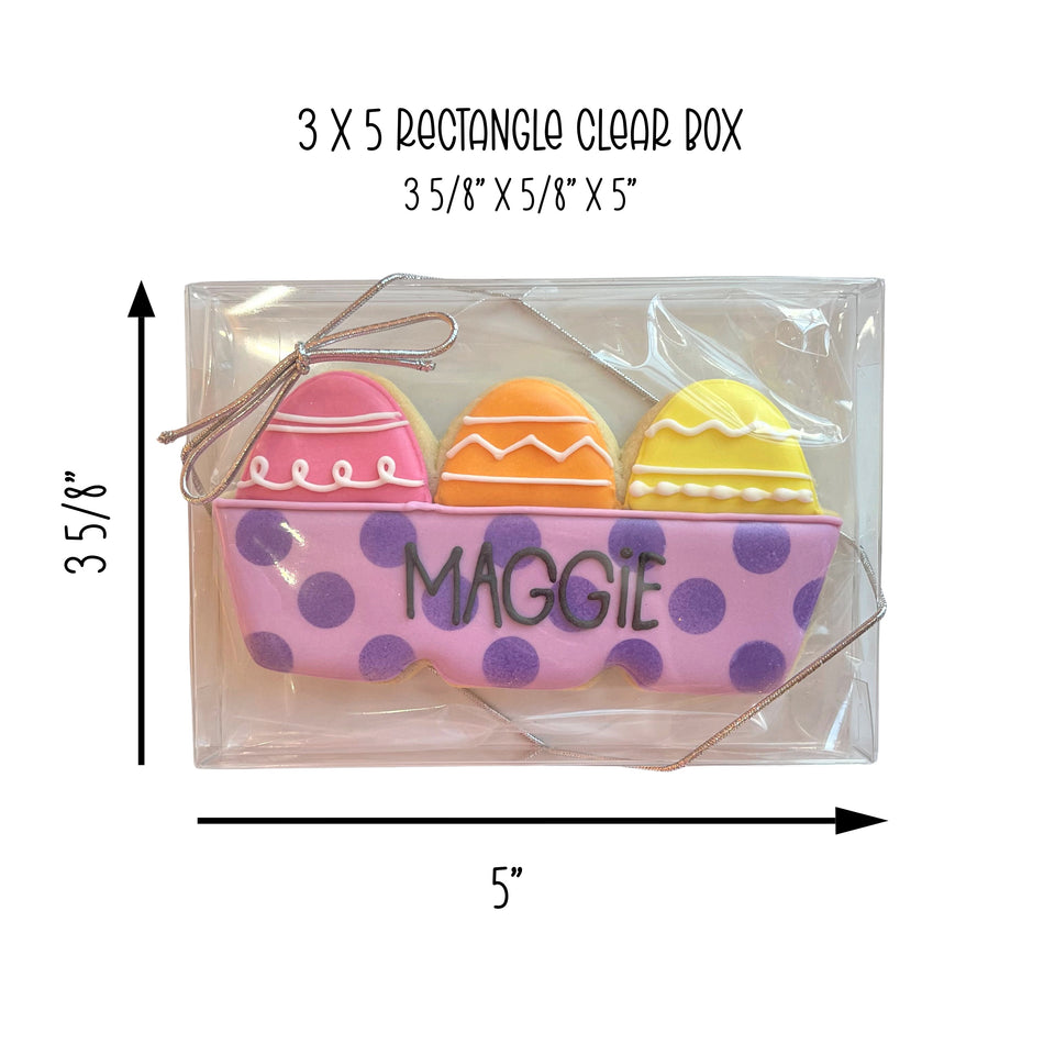3 x 5 Rectangle Clear Cookie Box - 25 BOXES - 3 5/8