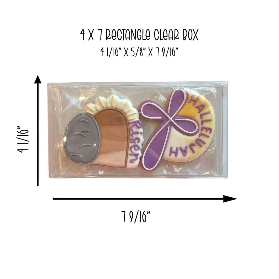 4 x 7 Rectangle Clear Cookie Box - 25 BOXES - 4 1/16