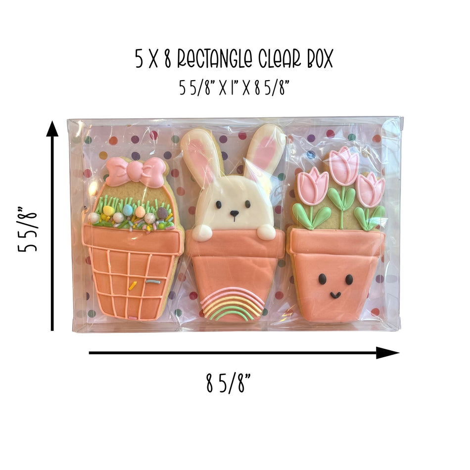 5 x 8 Rectangle Clear Cookie Box - 25 BOXES - 5 5/8