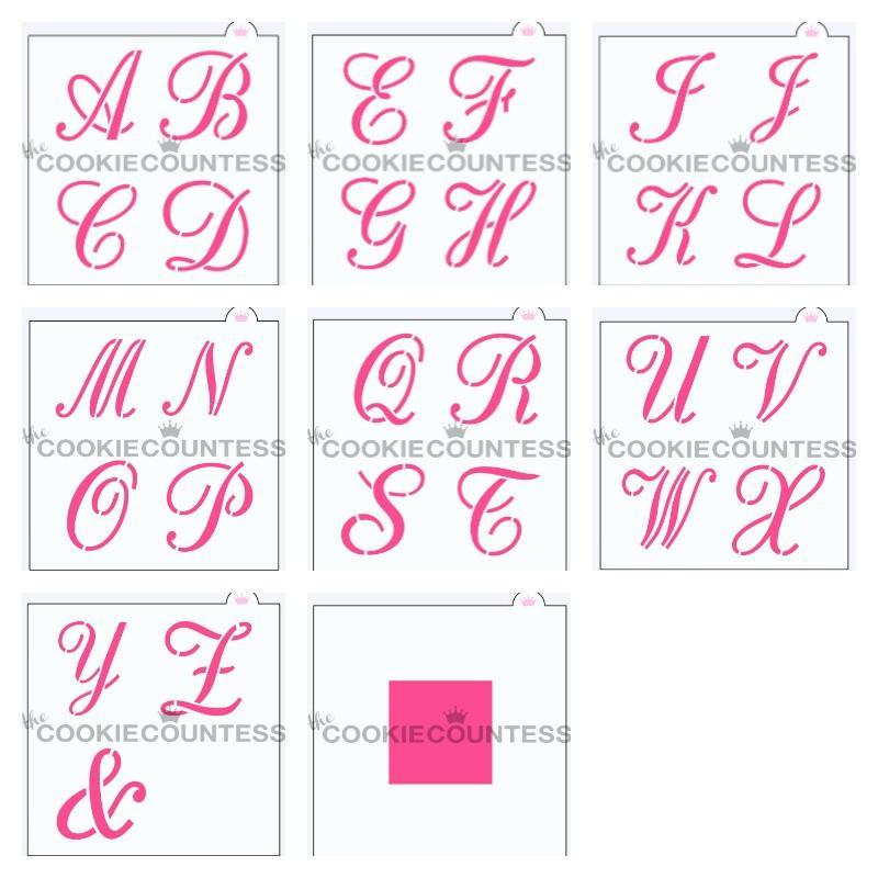 cursive letter stencils j