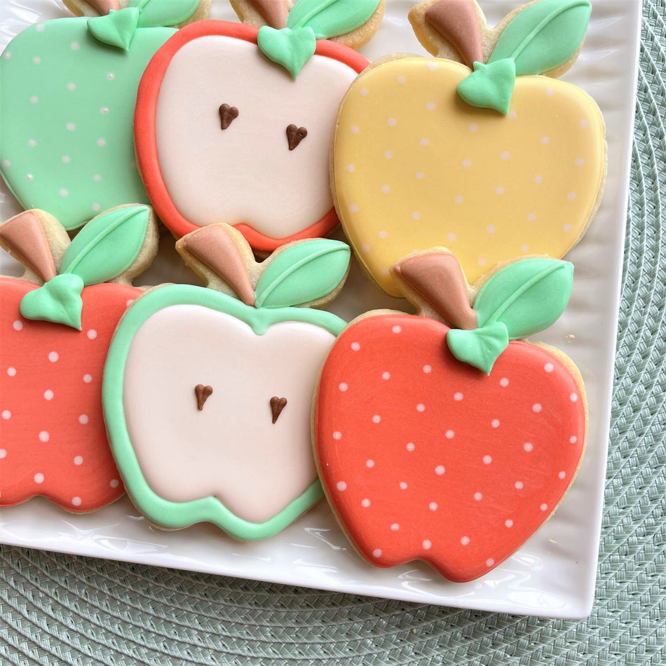 Cute Apple w/ Leaf Cookie Cutter