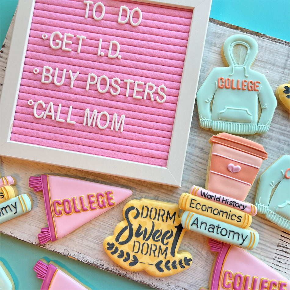 Back to College Cookie Cutter Set with Stencil