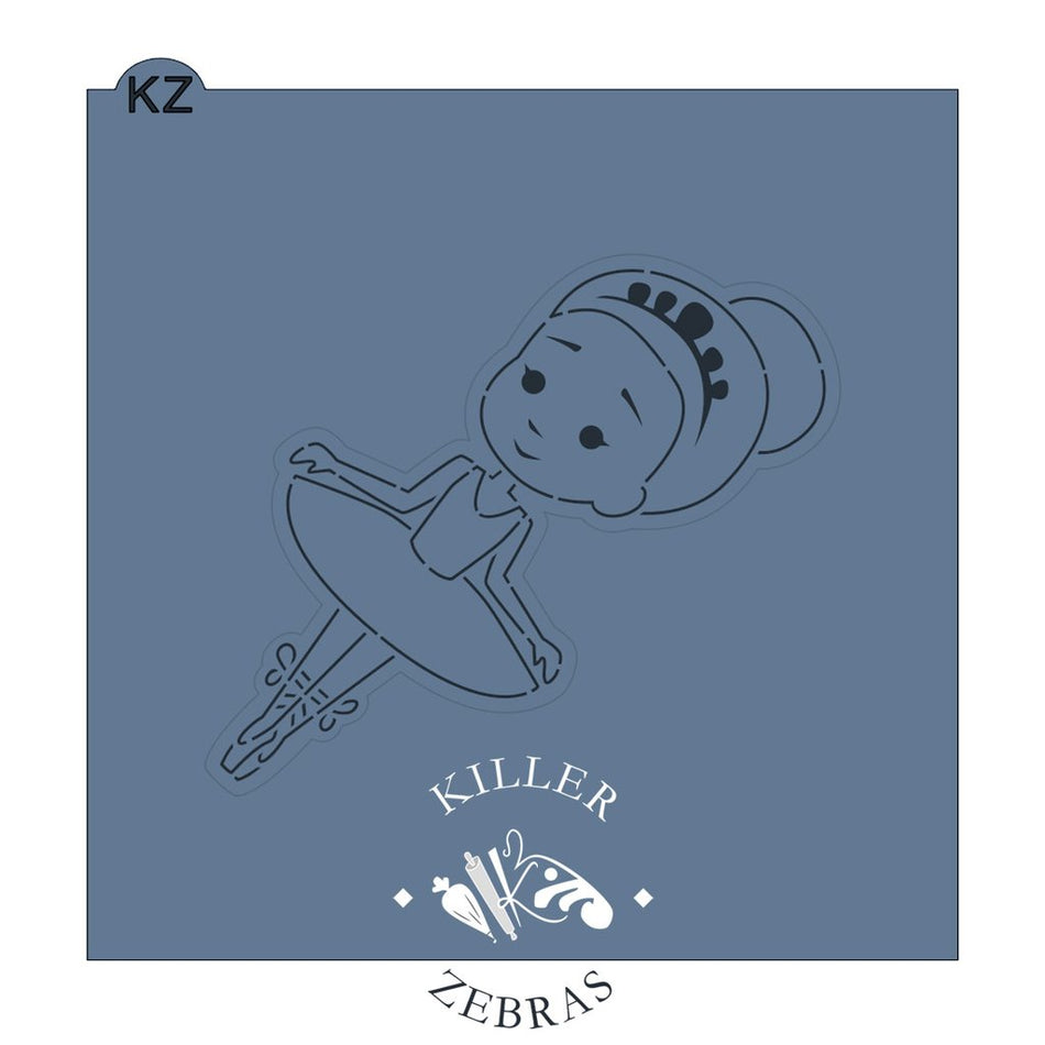 Ballerina KZ Cookie Cutter and Stencil SET