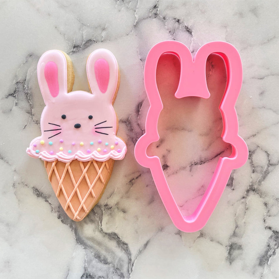 Bunny Ice Cream Cone Cookie Cutter