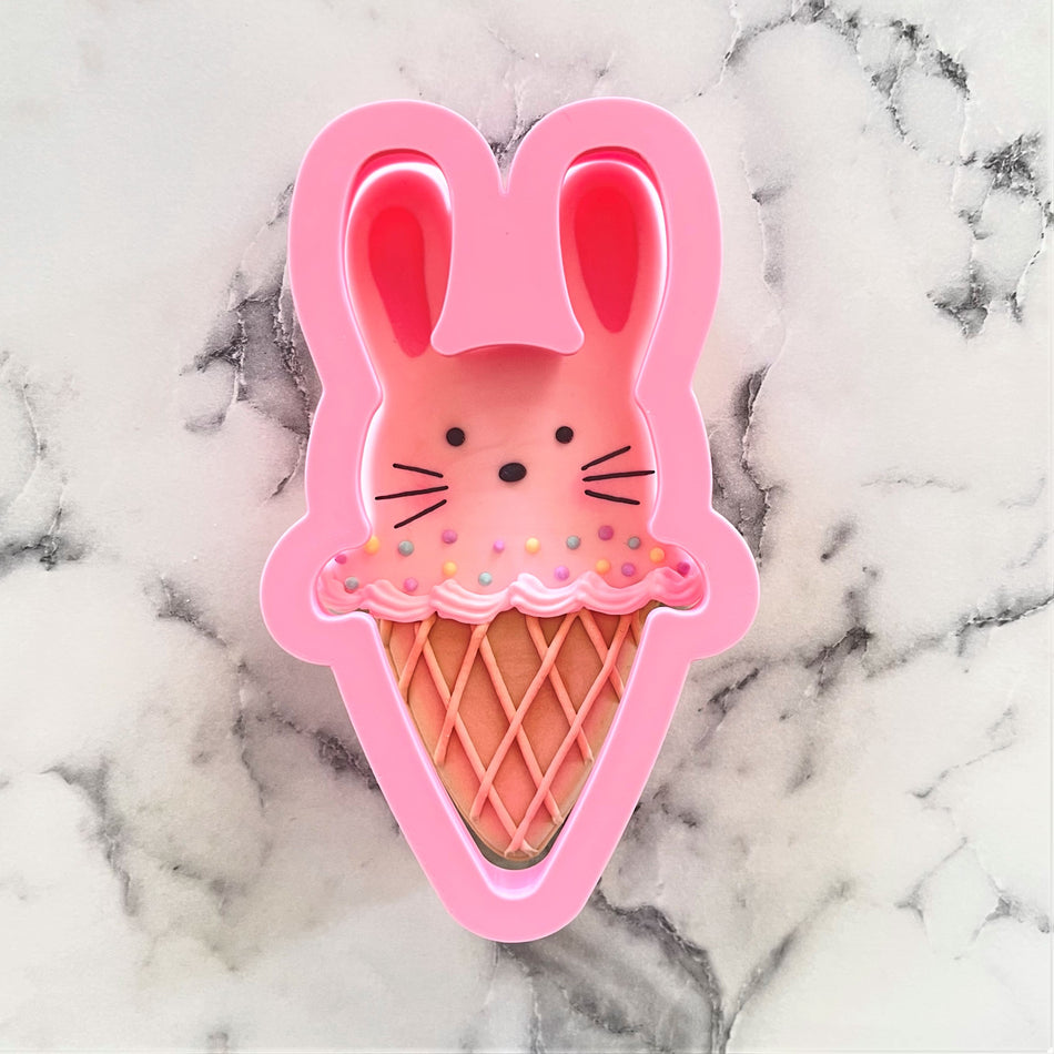 Bunny Ice Cream Cone Cookie Cutter