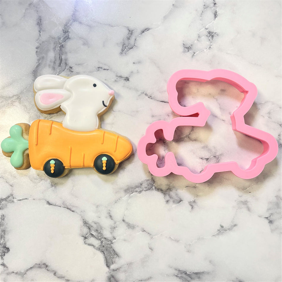 Bunny in Carrot Car Cookie Cutter