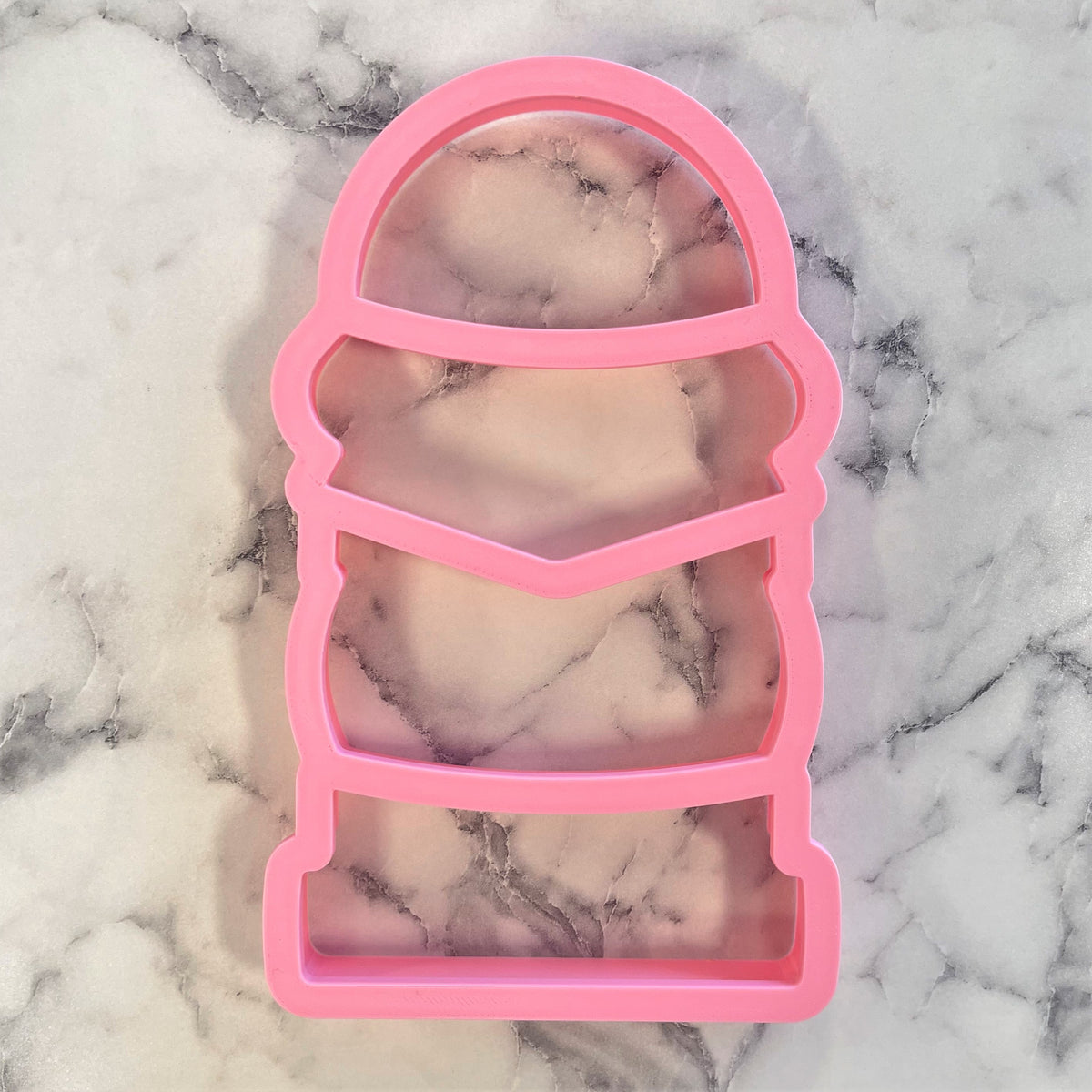 Pink silicone ice cream cone cookie cutter from burger stack 4-in-1 multi-cookie cutter set for baking use