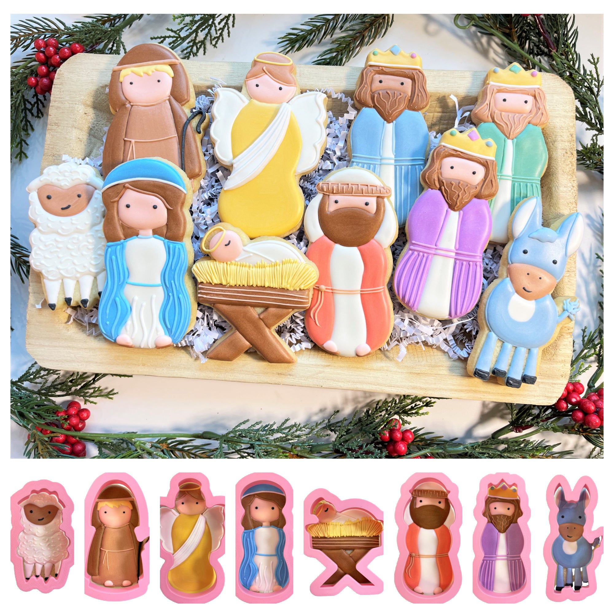 Flour Faith Bakery's Modern Nativity Set of 8 Cookie Cutters - KaleidaCuts