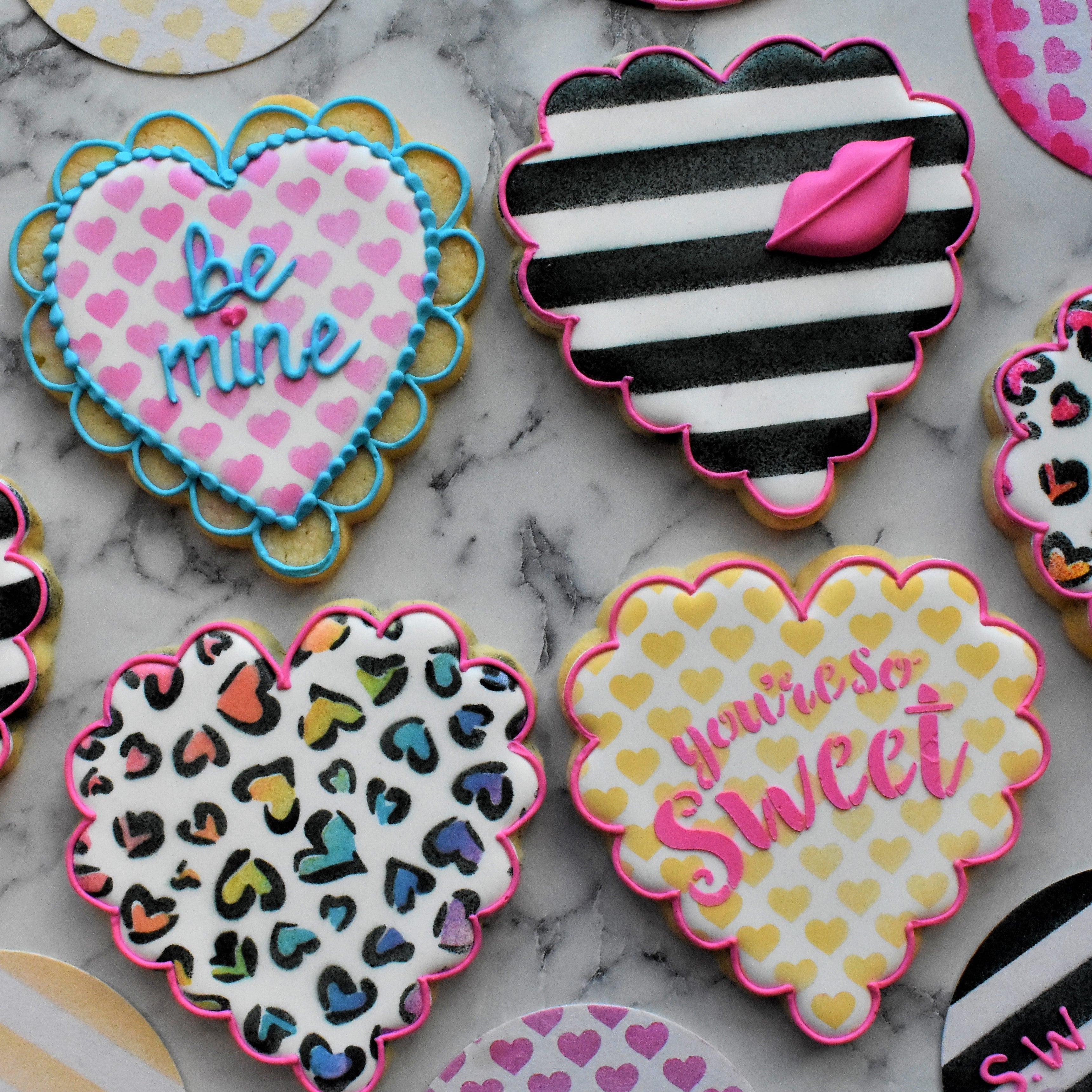 How to Stencil Valentine Cookies – The Flour Box