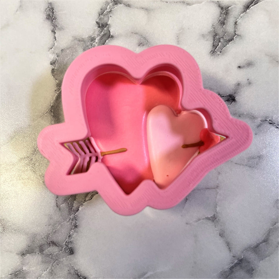 Mini Double Heart with Arrow Cookie Cutter