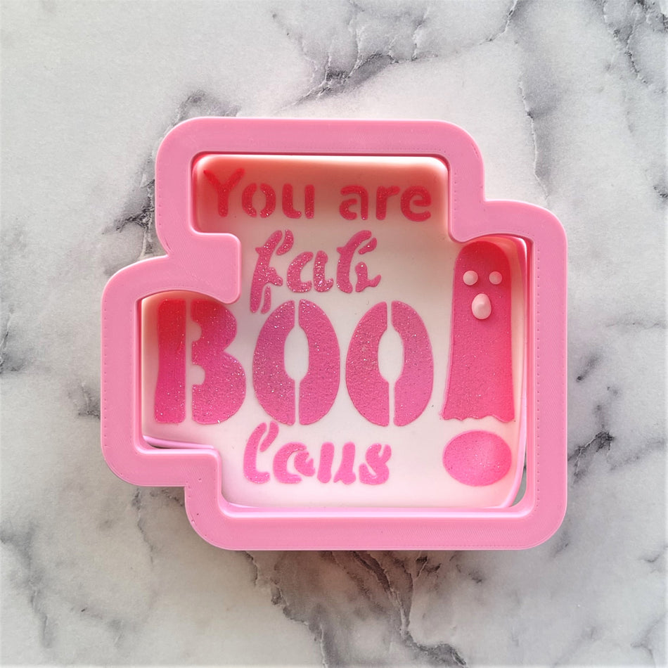 Fab-BOO-lous Plaque Cookie Cutter with Stencil