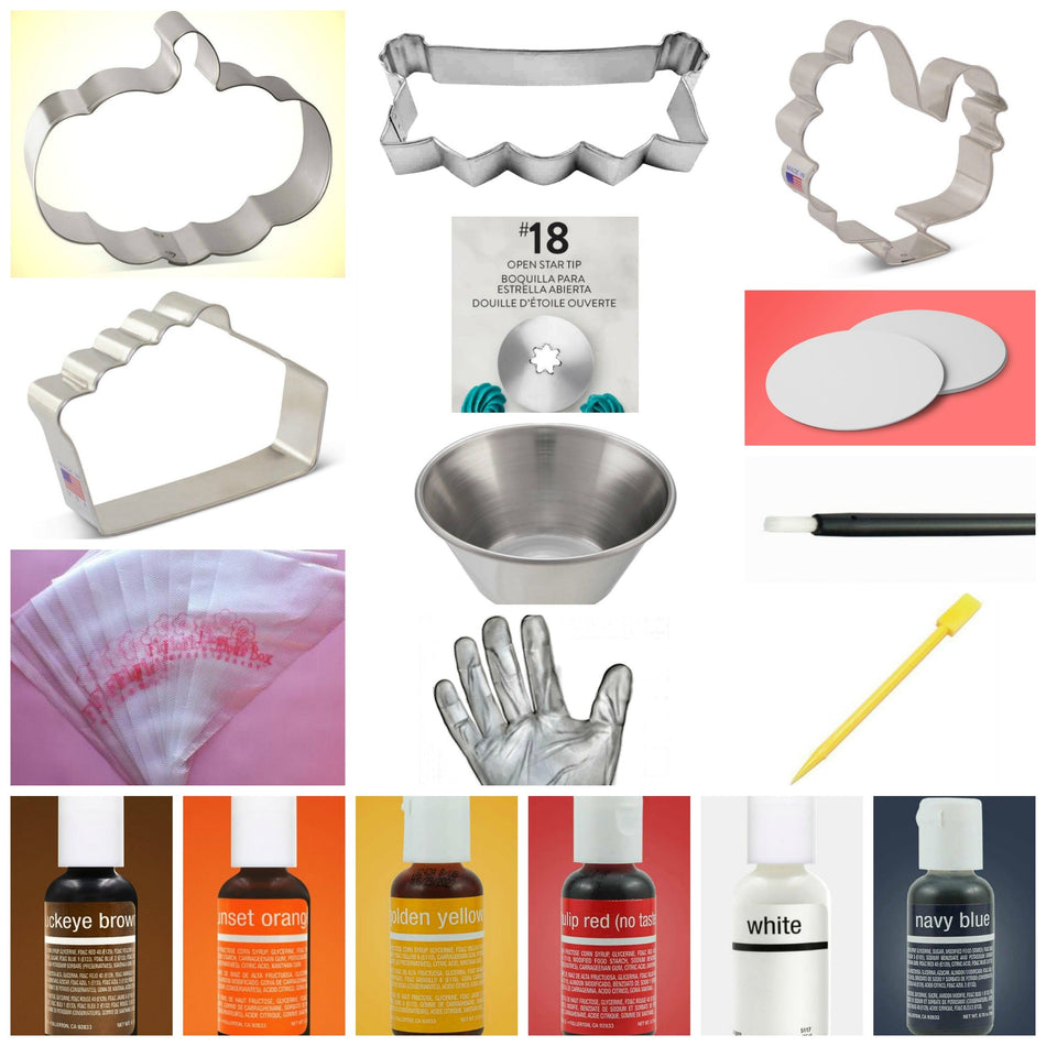 Fall/Thanksgiving Cookie Decorating Kit for online class