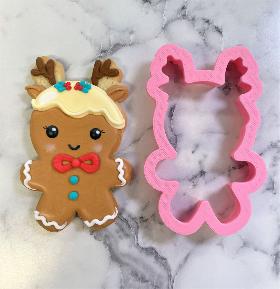 Gingerbread with Antlers Cookie Cutter