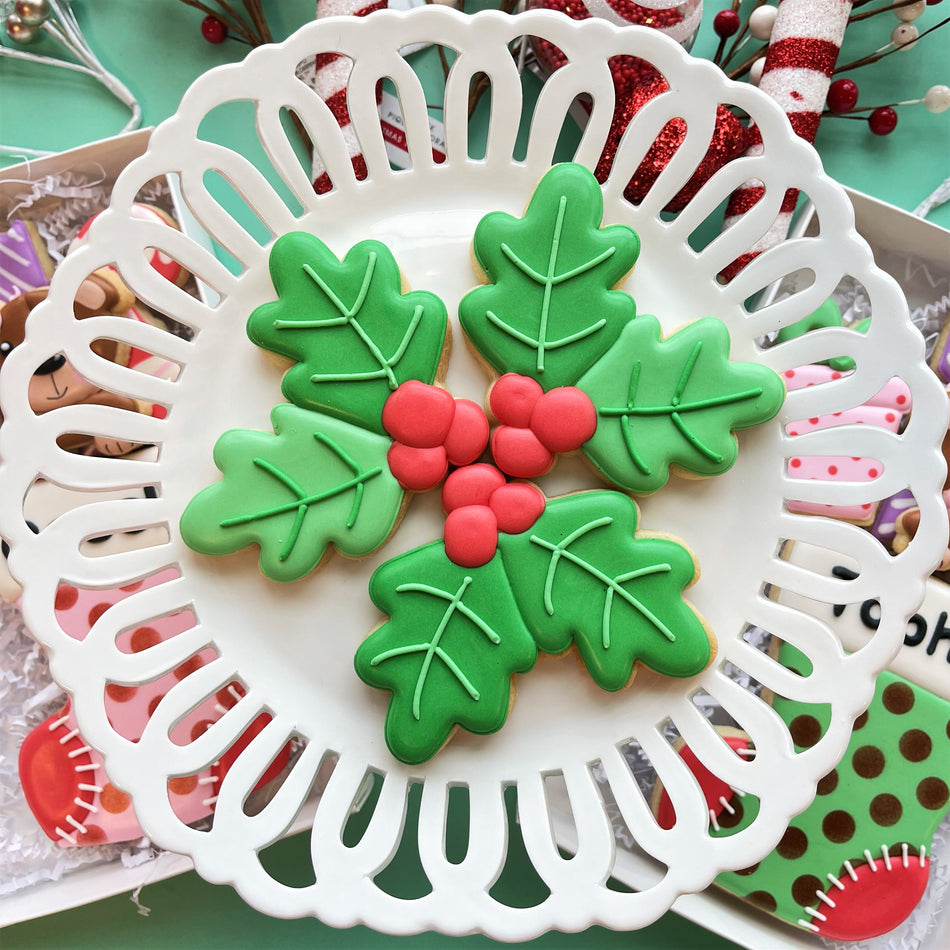 Holly Leaves with Berries Cookie Cutter
