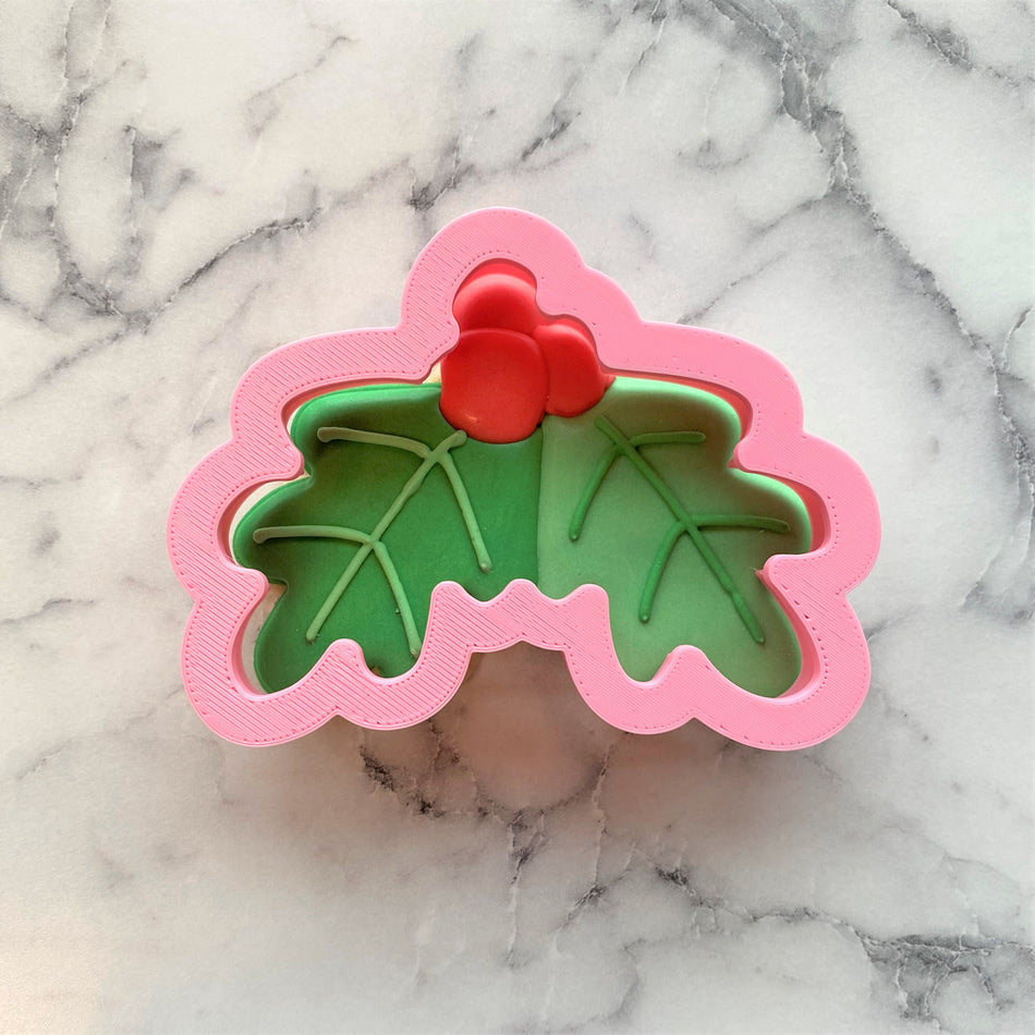 Holly Leaves with Berries Cookie Cutter