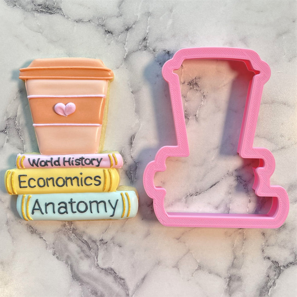 Latte on Books Cookie Cutter
