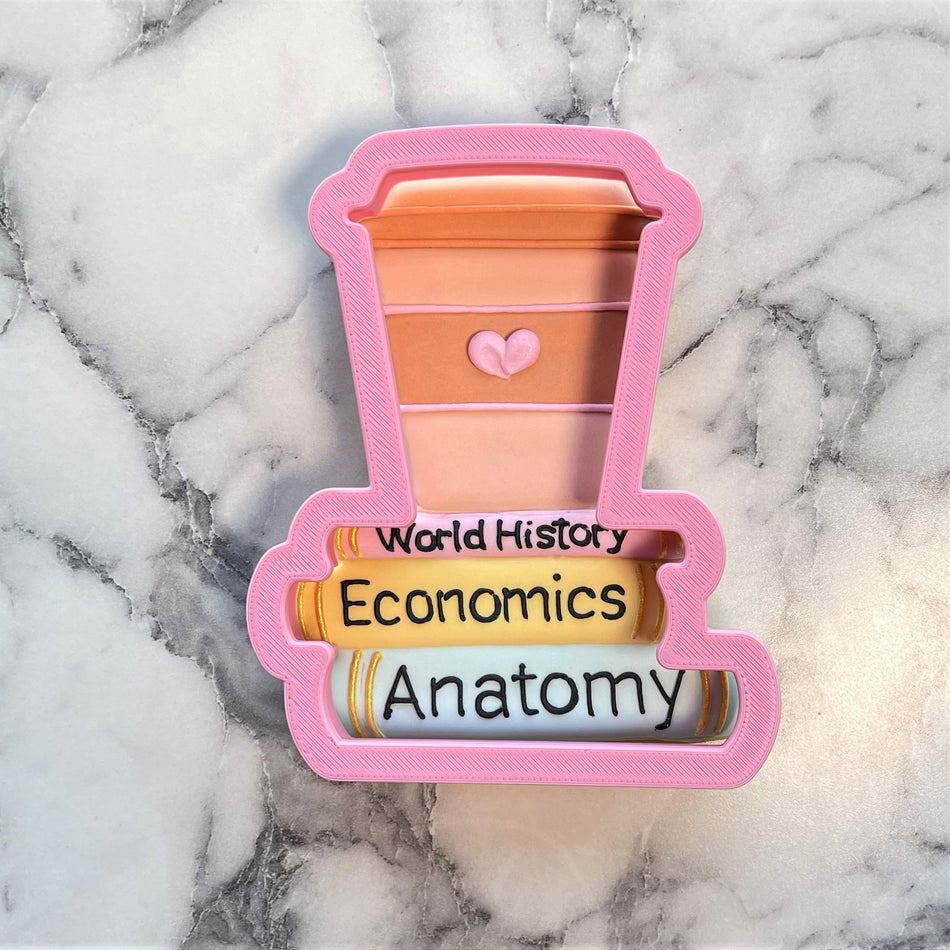 Latte on Books Cookie Cutter