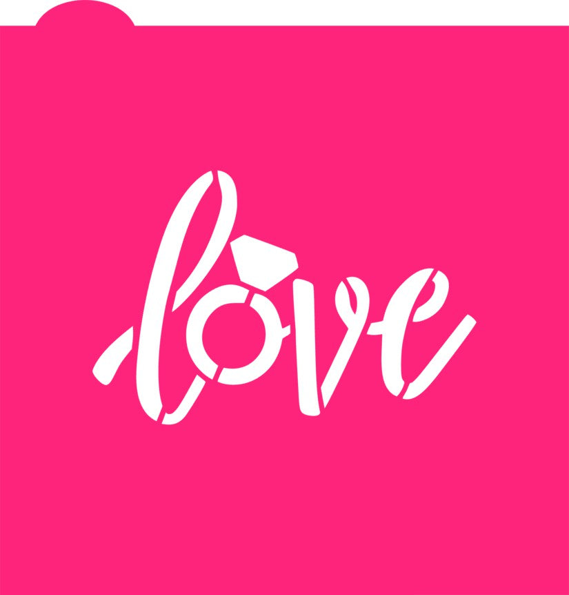 Love with Diamond Ring Cookie Cutter and Stencil Set