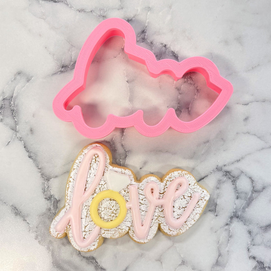 Love with Diamond Ring Cookie Cutter and Stencil Set
