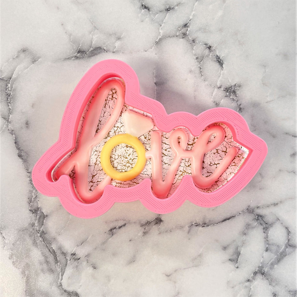 Love with Diamond Ring Cookie Cutter and Stencil Set