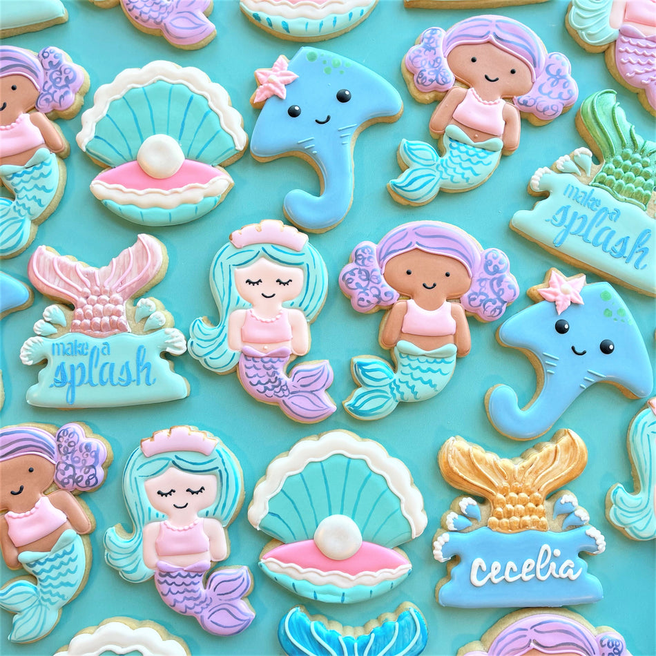 Mermaid with Buns Flour Box Club Cookie Cutter