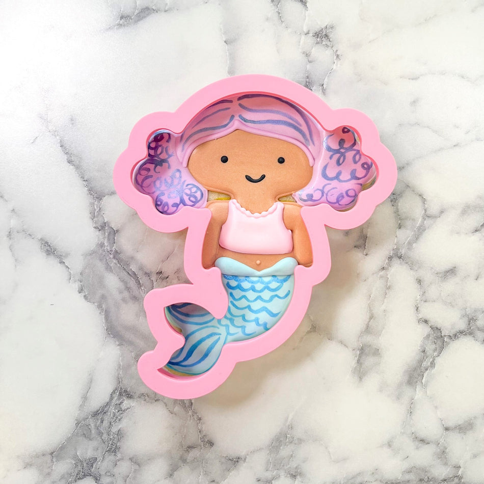 Mermaid with Buns Flour Box Club Cookie Cutter