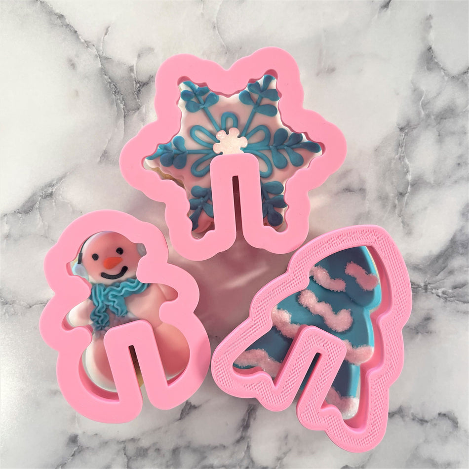Winter Mug Huggers MINI 3pc Flour Box Club Cookie Cutter Set