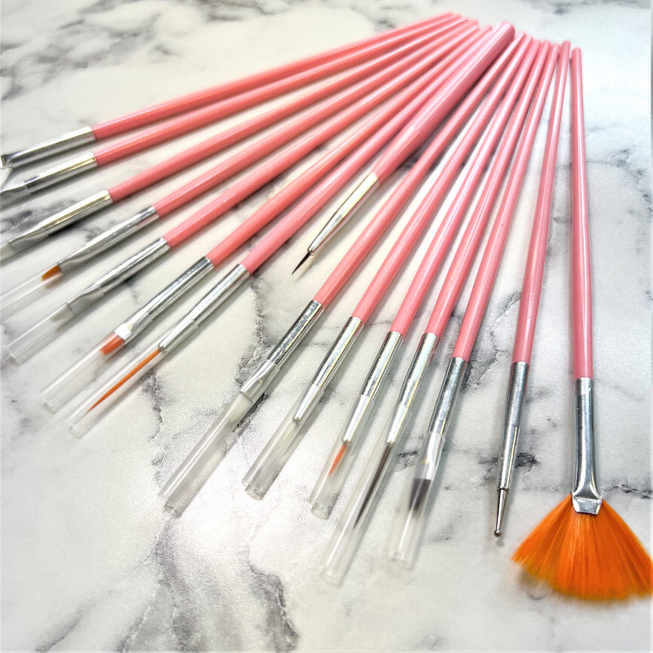 15 pc Pink Brush Set