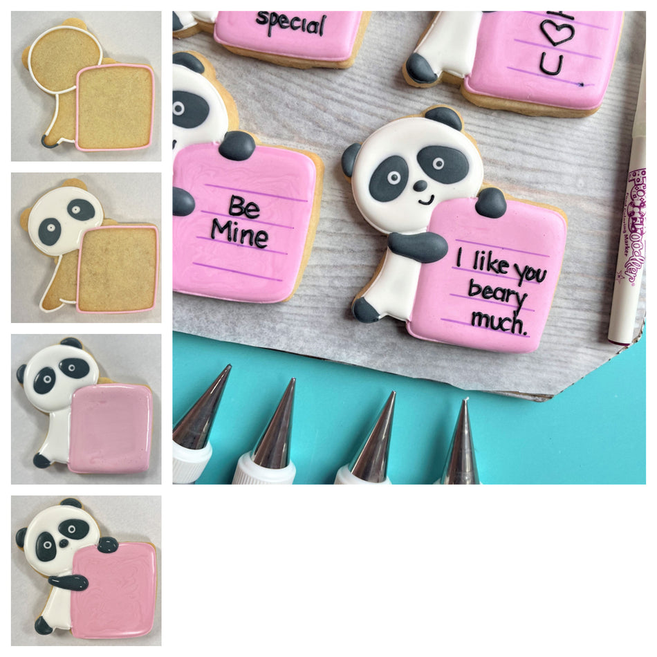 Panda with Note Cookie Cutter
