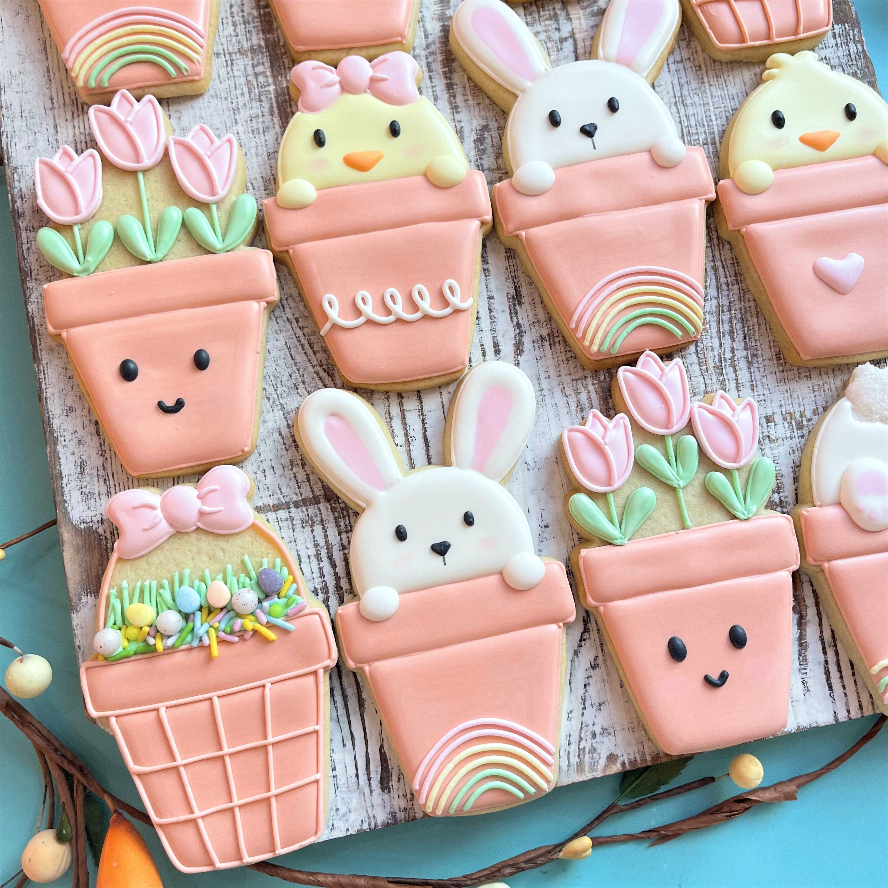 Potted Bunny Butt Cookie Cutter