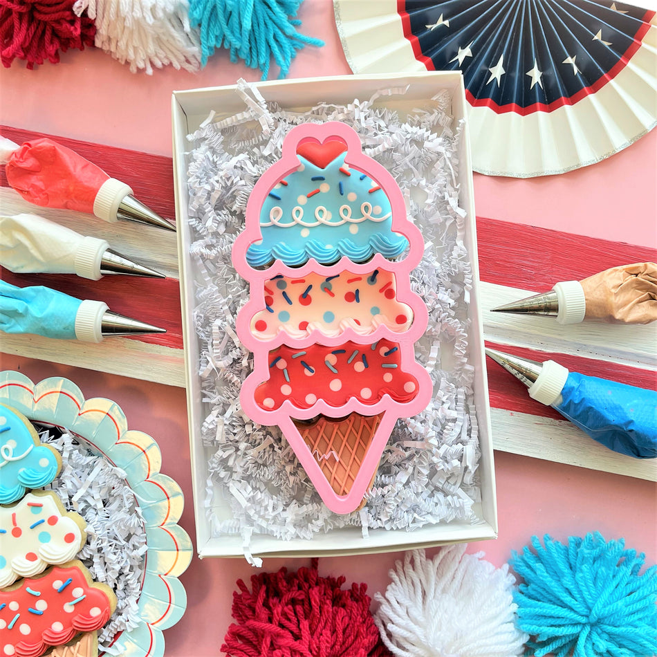 Ice Cream Cone Stack 4-in-1 Multi-Cookie Cutter