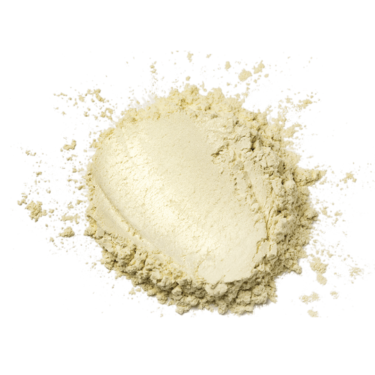 A mound of gold pearl the sugar art luster dust in fine pale yellow powder with subtle shimmer for decorating desserts