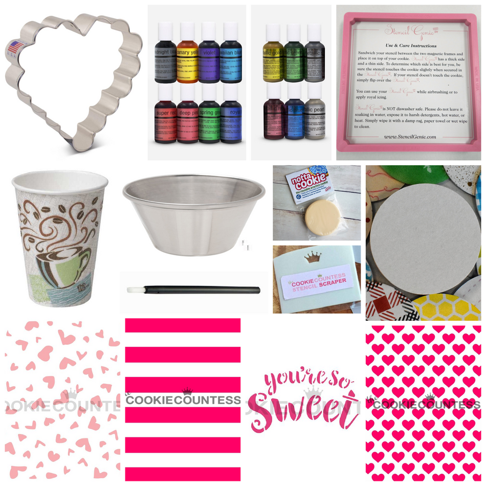 Airbrushing 101 Valentine Cookie Decorating Kit for online class