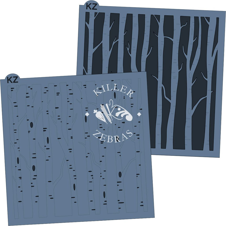 Birch Trees 2pc KZ Stencil Set
