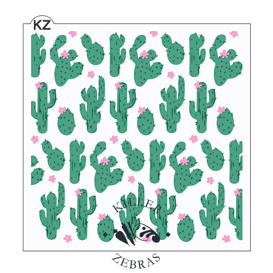 Cactus Garden 3pc KZ Stencil