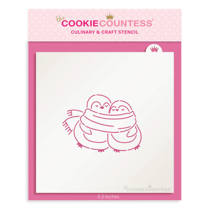 Cuddling Penguins PYO Stencil