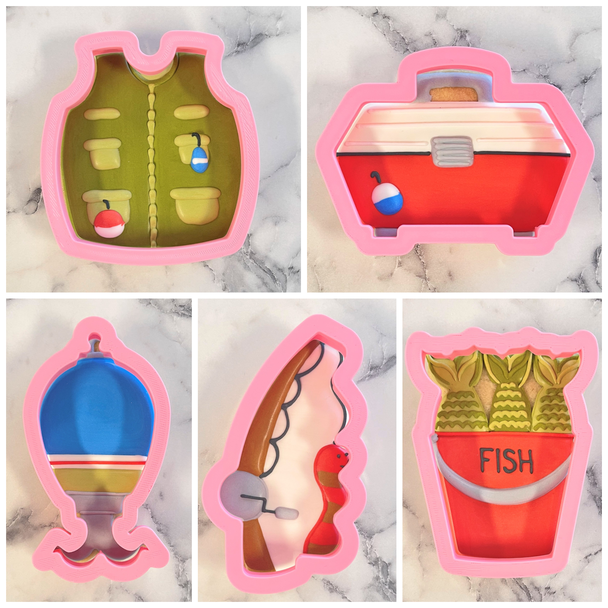 6 Piece Fishing Cookie Cutter Set