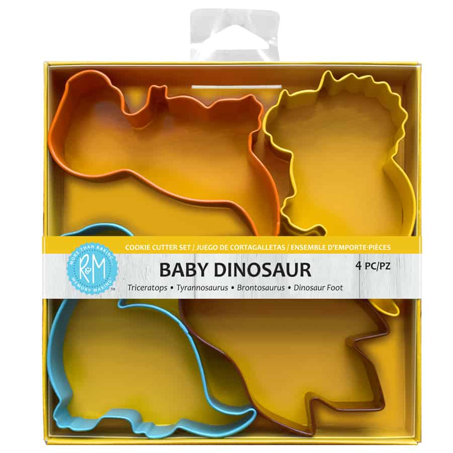 Baby Dinosaur 4 pc Colored R&M Cookie Cutter Set
