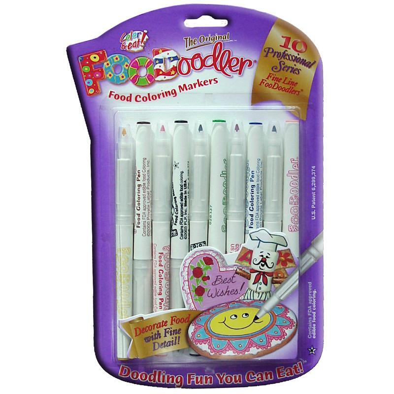 FooDoodler Food Coloring Marker Fine Line (10 pens) – The Flour Box