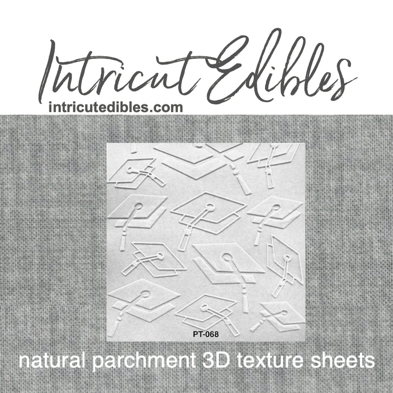 Graduation Caps 3D Parchment Texture Sheets by Intricut Edibles