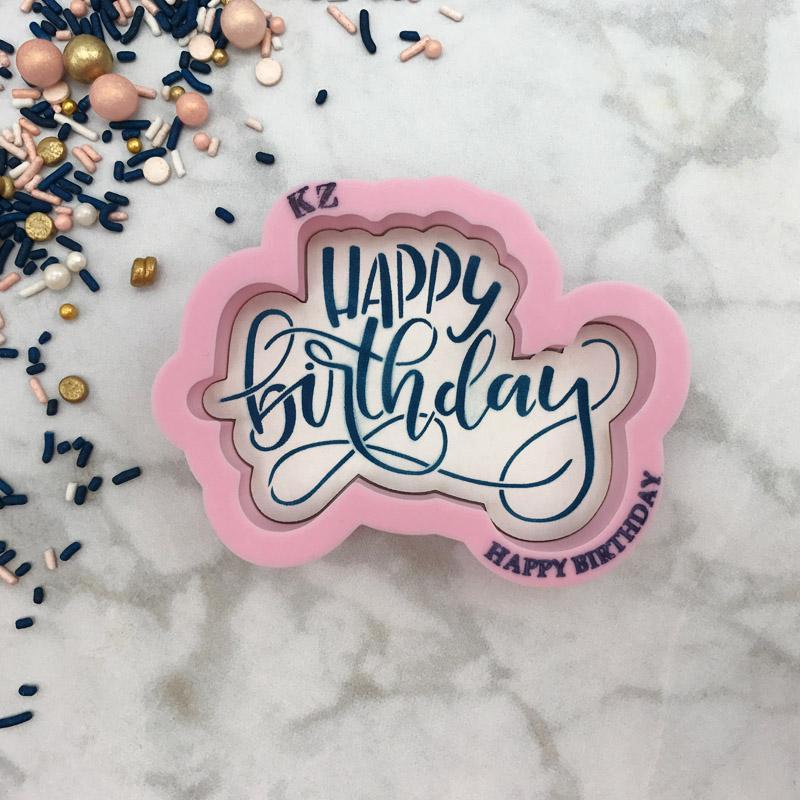 Happy Birthday KZ Cookie Cutter and Stencil SET – The Flour Box